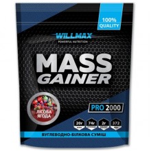 Гейнер Willmax Mass Gainer 2000 g /20 servings/ Wild Berry
