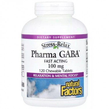 Аминокомплекс Natural Factors Stress-Relax Pharma GABA 100 mg 120 Chewable Tabs Аминокомплекс Natural Factors Stress-Relax Pharma GABA 100 mg 120 Chewable Tabs