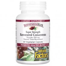 Ресвератрол Natural Factors Resveratrol Rich Super Strength Resveratrol Concentrate 60 Veg Caps