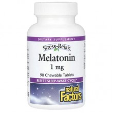 Мелатонин для сна Natural Factors Stress-Relax Melatonin 1 mg 90 Chewable Tabs