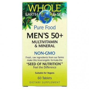 Витаминно-минеральный комплекс для мужчин Natural Factors Whole Earth & Sea Men's 50+ 60 Tabs