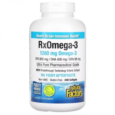 Омега 3 Natural Factors RxOmega-3 1260 mg 240 Softgels