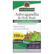 Ашваганда Nature's Answer Ashwagandha & Holy Basil 550 mg 60 Veg Caps Ашваганда Nature's Answer Ashwagandha & Holy Basil 550 mg 60 Veg Caps