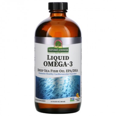 Омега 3 Nature's Answer Liquid Omega-3, Deep Sea Fish Oil EPA/DHA 480 ml /96 servings/ Orange