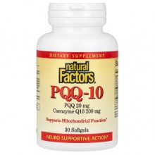 Антиоксидант Natural Factors PQQ-10, PQQ 20 mg Coenzyme Q10 200 mg 30 Softgels