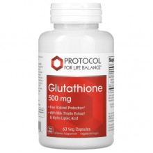 Глутатион Protocol for Life Balance L-Glutathione 500 mg 60 Veg Caps Глутатион Protocol for Life Balance L-Glutathione 500 mg 60 Veg Caps