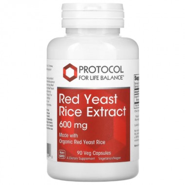 Красный рис Protocol for Life Balance Red Yeast rice Extract 600 mg 90 Veg Caps