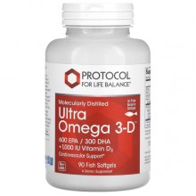 Омега 3 Protocol for Life Balance Ultra Omega 3D 90 Softgels