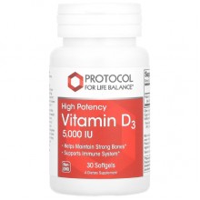 Витамин D Protocol for Life Balance Vitamin D-3 5000 IU 30 Softgels