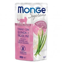 Влажный корм для котов MONGE CAT WET Sterilised тунец с киноа и стручковой фасолью 80 г Влажный корм для котов MONGE CAT WET Sterilised тунец с киноа и стручковой фасолью 80 г