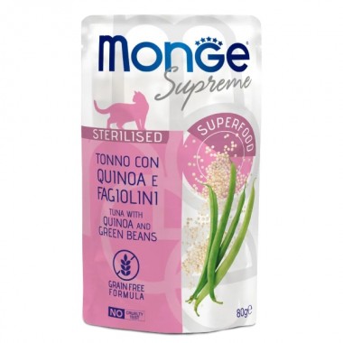  MONGE CAT WET Sterilised тунец с киноа и стручковой фасолью 0,08