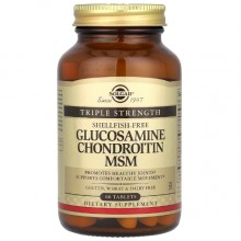 Препарат для суставов и связок Solgar Glucosamine Chondroitin MSM, Triple Strength 60 Tabs Препарат для суставов и связок Solgar Glucosamine Chondroitin MSM, Triple Strength 60 Tabs