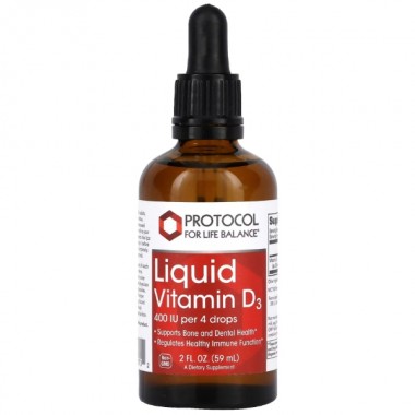 Витамин D Protocol for Life Balance Liquid Vitamin D3, 400 IU 59 ml /527 servings/