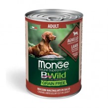 Влажный корм для собак Monge Dog Wet Bwild Grain Free Adult ягненок, тыква, цуккини 400 г