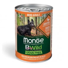 Влажный корм для собак Monge Dog Wet Bwild Grain Free Mini Adult утка, тыква, цуккини 400 г