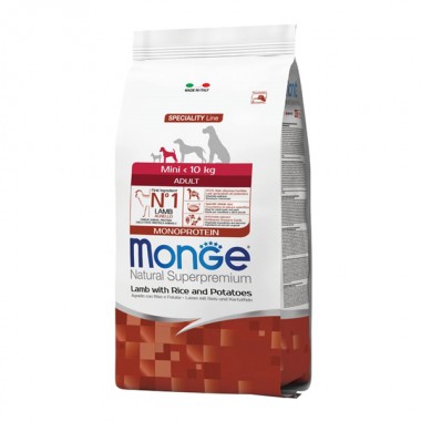 Monge Dog Mini Adult ягненок, рис и картофель 7,5 Кг  Monge Dog Mini Adult ягненок, рис и картофель 7,5 Кг