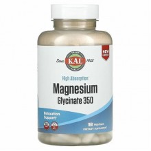 Микроэлемент Магний KAL Magnesium Glycinate 350 mg 160 Veg Caps