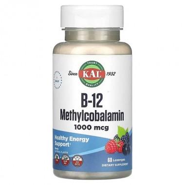Витамин Б12 KAL Vitamin B-12 Methylcobalamin 1000 mcg 60 Lozenges Berry