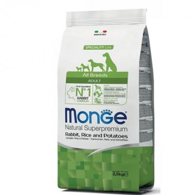  Monge Dog All breeds Adult кролик, рис и картофель 2,5 Кг