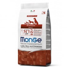 Сухой корм для собак Monge Dog All breeds Adult ягненок, рис и картофель 15 Кг