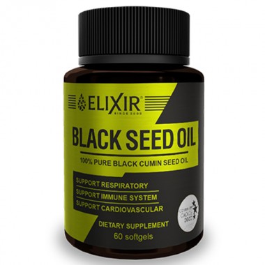 Натуральная добавка для иммунитета Elixir Black Seed Oil 500 mg 60 Softgels