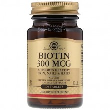 Биотин Solgar Biotin 300 mcg 100 Tabs