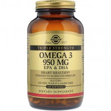 Омега 3 Solgar Omega-3, EPA & DHA, Triple Strength 950 mg 100 Softgels Омега 3 Solgar Omega-3, EPA & DHA, Triple Strength 950 mg 100 Softgels