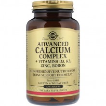 Мультиминеральный комплекс Solgar Advanced Calcium Complex + Vitamins D3, K2, Zinc, Boron 120 Tabs SOL-00028