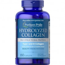 Комплекс для кожи, волос, ногтей Puritan's Pride Hydrolyzed Collagen 1000 mg 180 Caplets Комплекс для кожи, волос, ногтей Puritan's Pride Hydrolyzed Collagen 1000 mg 180 Caplets