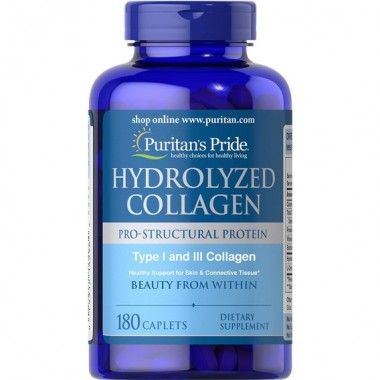 Комплекс для кожи, волос, ногтей Puritan's Pride Hydrolyzed Collagen 1000 mg 180 Caplets