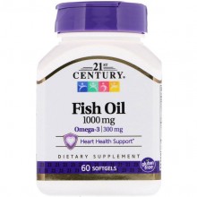 Омега 3 21st Century Fish Oil /Omega 3, 1000mg/300mg 60 Softgels Омега 3 21st Century Fish Oil /Omega 3, 1000mg/300mg 60 Softgels