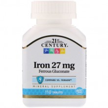 Микроэлемент Железо 21st Century Iron 27 mg 110 Tabs