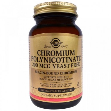 Микроэлемент Хром Solgar Chromium Polynicotinate 200 mcg 100 Veg Caps Микроэлемент Хром Solgar Chromium Polynicotinate 200 mcg 100 Veg Caps