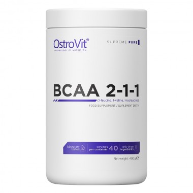 Аминокислота BCAA для спорта OstroVit BCAA 2-1-1 400 g /40 servings/ Pure