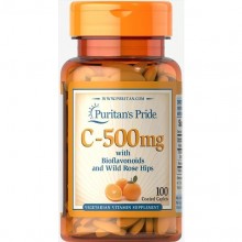 Витамин C Puritan's Pride Vitamin C-500 mg with Bioflavonoids & Rose Hips 100 Caplets