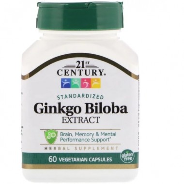 Гинкго Билоба 21st Century Ginkgo Biloba Extract Standardized 60 Veg Caps CEN-21249 Гинкго Билоба 21st Century Ginkgo Biloba Extract Standardized 60 Veg Caps CEN-21249