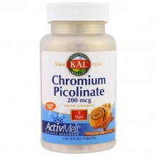Микроэлемент Хром KAL Chromium Picolinate ActivMelt 120 Micro Tablets Cinnamon Bun CAL-74490 Микроэлемент Хром KAL Chromium Picolinate ActivMelt 120 Micro Tablets Cinnamon Bun CAL-74490