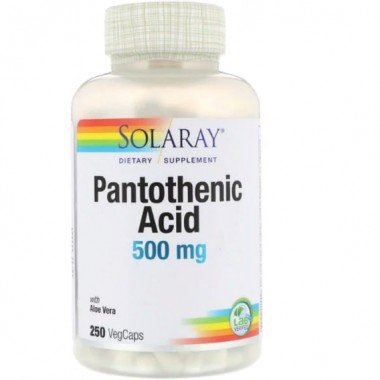 Пантотеновая кислота Solaray Pantothenic Acid 500 mg 250 Veg Caps SOR-04381 Пантотеновая кислота Solaray Pantothenic Acid 500 mg 250 Veg Caps SOR-04381