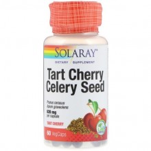 Антиоксидант Solaray Tart Cherry Celery Seed 620 mg 60 Veg Caps SOR-17404