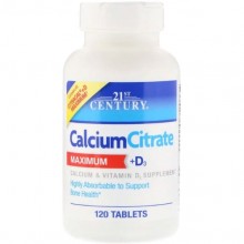 Микроэлемент Кальций 21st Century Calcium Citrate Maximum + D3 120 Tabs CEN-27493