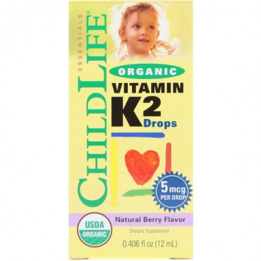 Витамин K ChildLife Organic, Vitamin K2 Drops, 0.406 fl oz 12 ml Natural Berry Flavor CDL14500 Витамин K ChildLife Organic, Vitamin K2 Drops, 0.406 fl oz 12 ml Natural Berry Flavor CDL14500