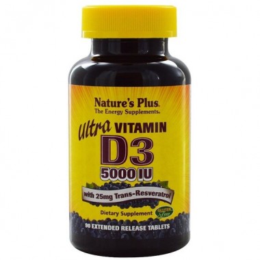 Витамин D Nature's Plus Ultra Vitamin D3, 5000 IU 90 Tabs NTP1045