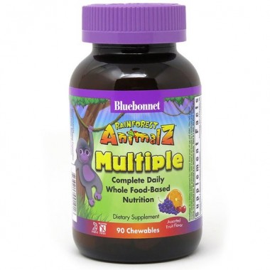 Витаминно-минеральный комплекс Bluebonnet Nutrition Rainforest Animalz Multiple Complete Daily 90 Chewables Assorted Fruit Flavor BLB0190