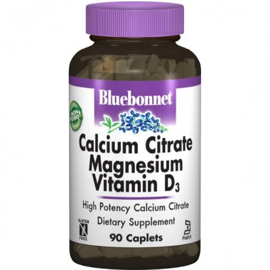 Микроэлемент Кальций Bluebonnet Nutrition Calcium Citrate, Magnesium, Vitamin D3 90 Caplets BLB0715