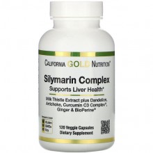 Смесь экстрактов California Gold Nutrition Silymarin Complex, Supports Liver Health 300 mg 120 Veg Caps CGN0