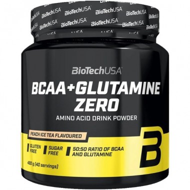 Аминокислота BCAA для спорта BioTechUSA BCAA + Glutamine Zero 480 g /40 servings/ Peach Ice Tea