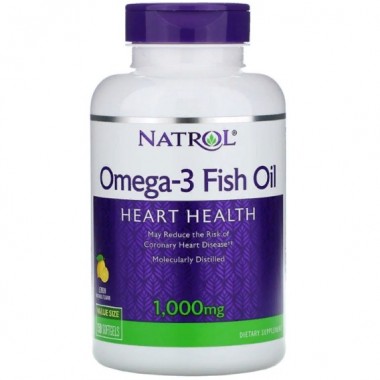 Омега 3 Natrol Omega-3 Fish Oil 1000 mg 150 Softgels Natural Lemon Flavor NTL-04040