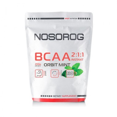 Аминокислота BCAA для спорта Nosorog Nutrition BCAA 2:1:1 200 g /36 servings/ Orbit Mint Аминокислота BCAA для спорта Nosorog Nutrition BCAA 2:1:1 200 g /36 servings/ Orbit Mint