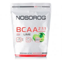 Аминокислота BCAA для спорта Nosorog Nutrition BCAA 2:1:1 200 g /36 servings/ Lime