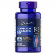 Препарат для суставов и связок Puritan's Pride Double Strength Glucosamine, Chondroitin & MSM 60 Caplets